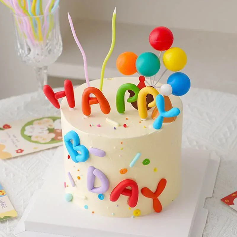 Kids Outdoor Merry Go Round - 1 Set Happy Birthday Cake Topper