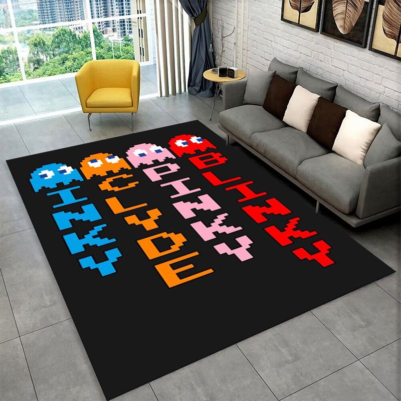 Kids Outdoor Flooring - Retro P-Pacman Game Non-Slip Area Rug
