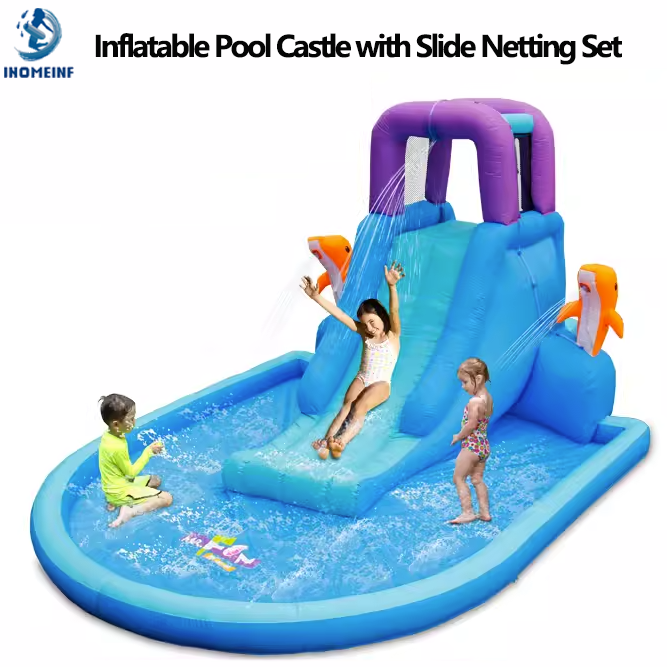 Inflatable Pool Castle with Sl - đánh giá và giá Outdoor Children'S Park