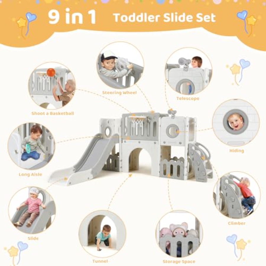 9 in 1 Toddler Slide Set, Larg - đánh giá và giá Kids Outdoor Gear