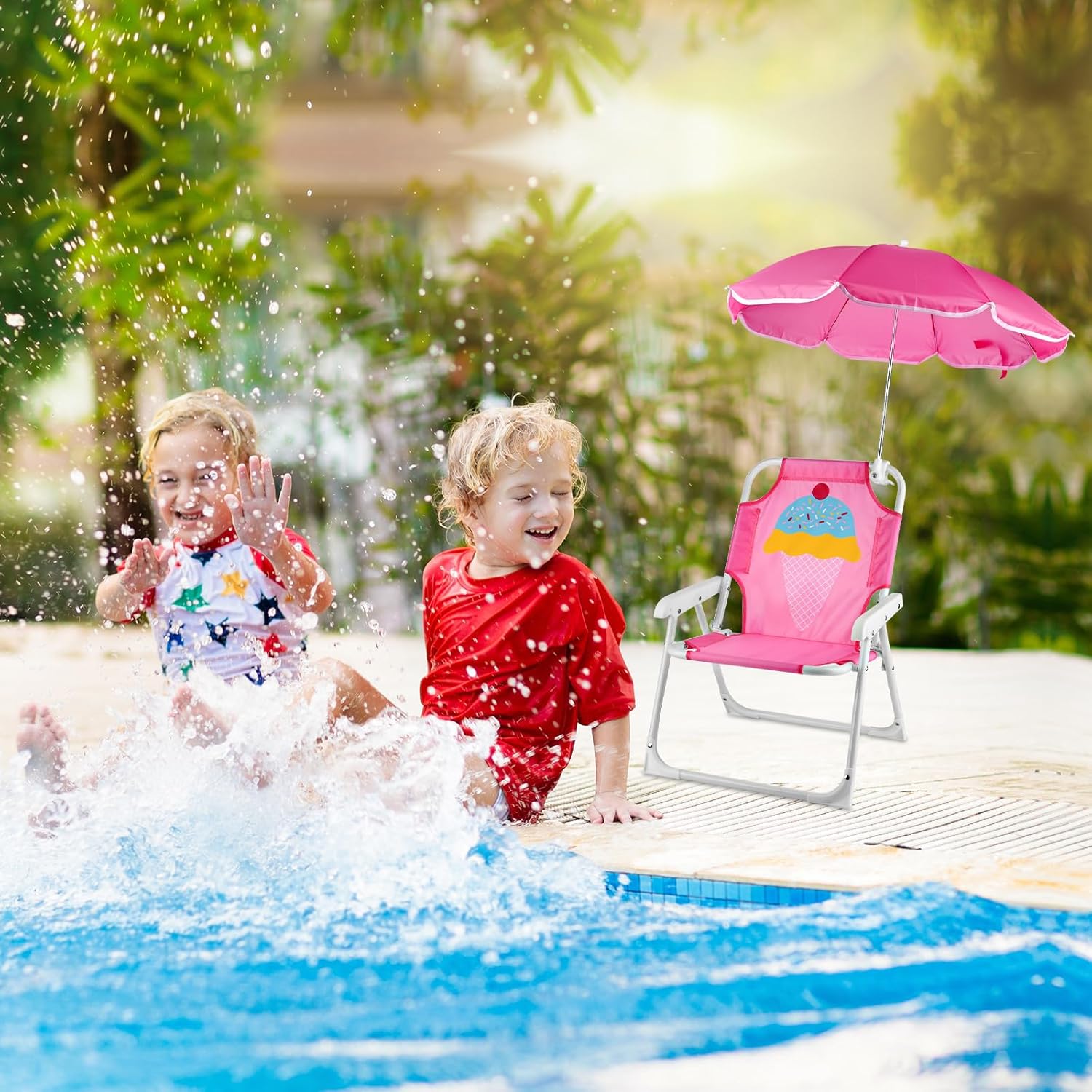 1 Set Folding Beach Chair with - đánh giá và giá Kids Outdoor Lawn Chair