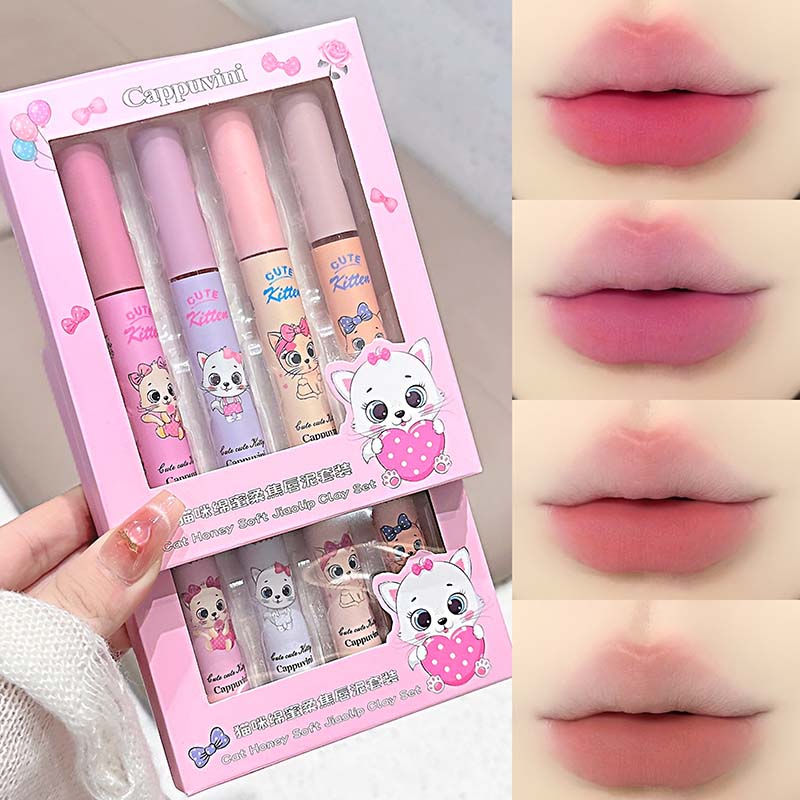 4-Pack Pink Cat Mist Lip Mud S - đánh giá và giá Muddy Puddle Suit