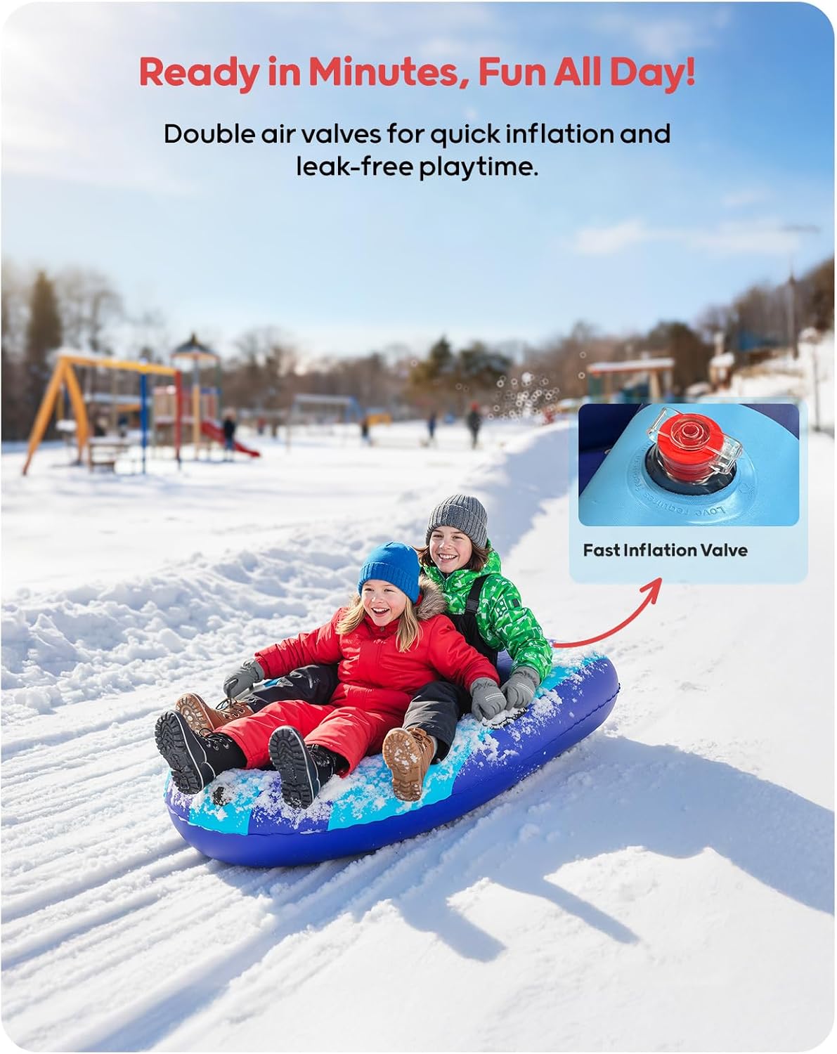 QPAU Inflatable PVC Snow Sled  - đánh giá và giá Kids Outdoor Toys