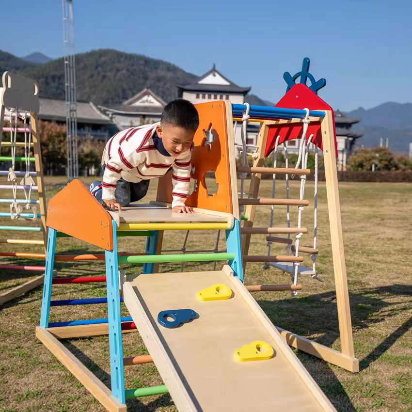 Large Solid Wood Climbing Fram - đánh giá và giá Kids Outdoor Climbing Frame