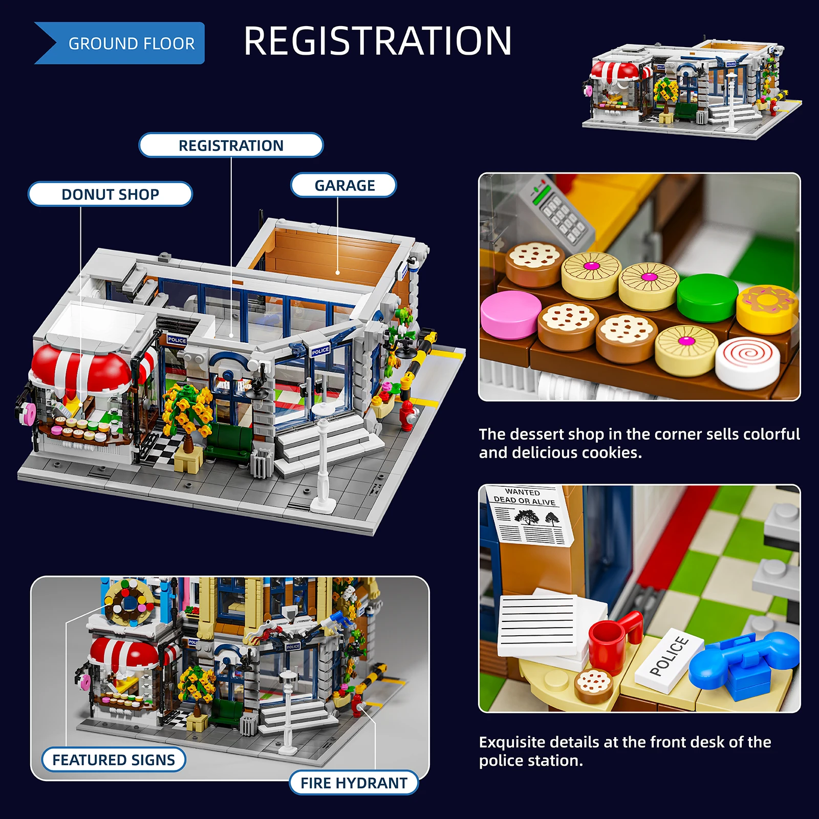 Town Police Station House Modu - đánh giá và giá Lego Set City