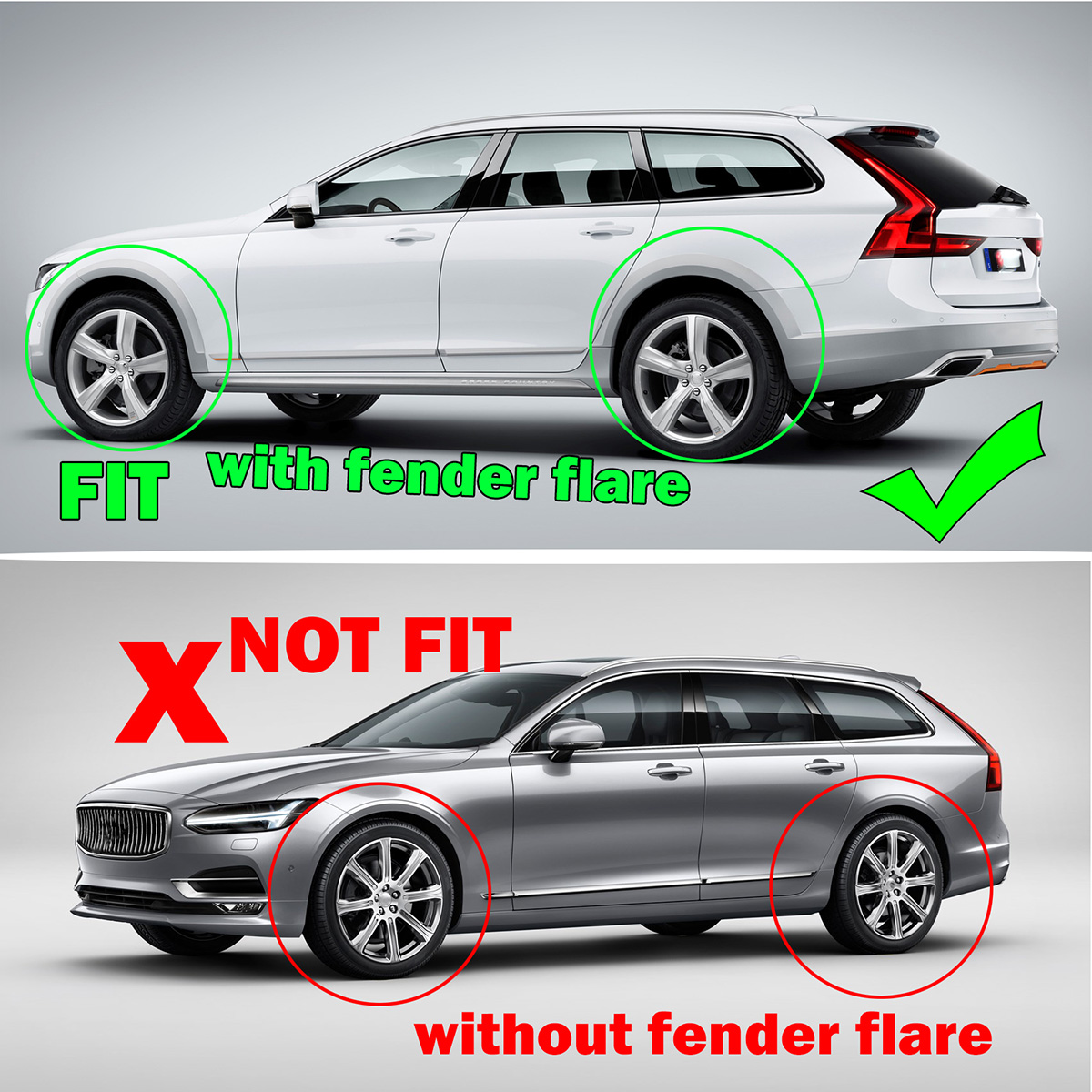 Set Mud Flaps For Volvo V90 CC - đánh giá và giá Muddy Puddle Suit