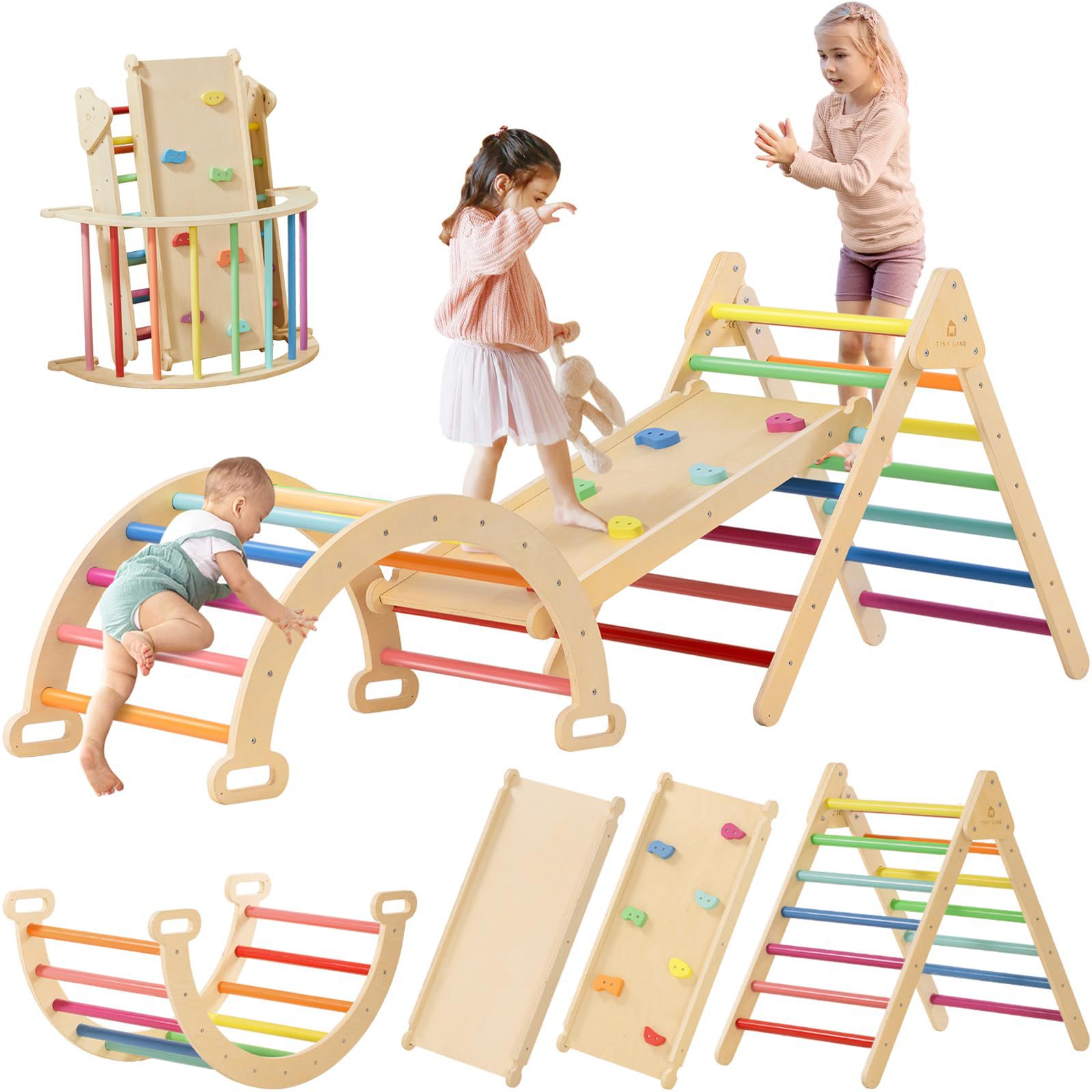 Solid Wood Versatile Climbing  - đánh giá và giá Kids Outdoor Climbing Frame