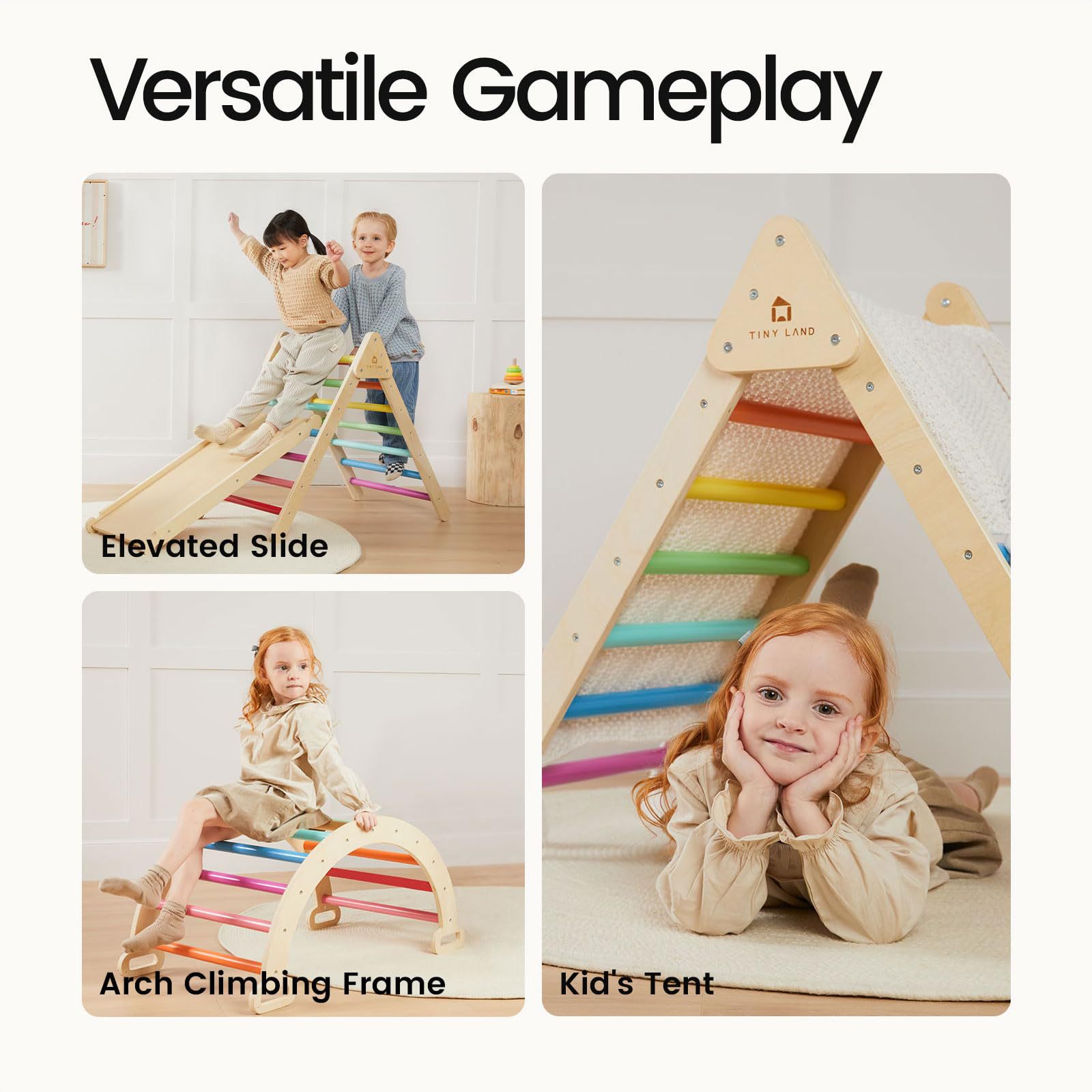 Solid Wood Versatile Climbing  - đánh giá và giá Kids Outdoor Climbing Frame